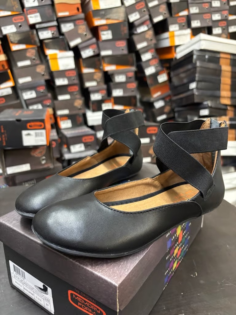 Black Women’s Ankle-Strap Ballet Flats